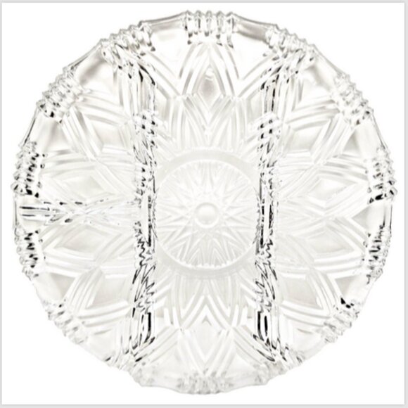 Antique American Brilliant Cut Glass 4 Section Divided Mid Cntry Modern Platter - Picture 10 of 10